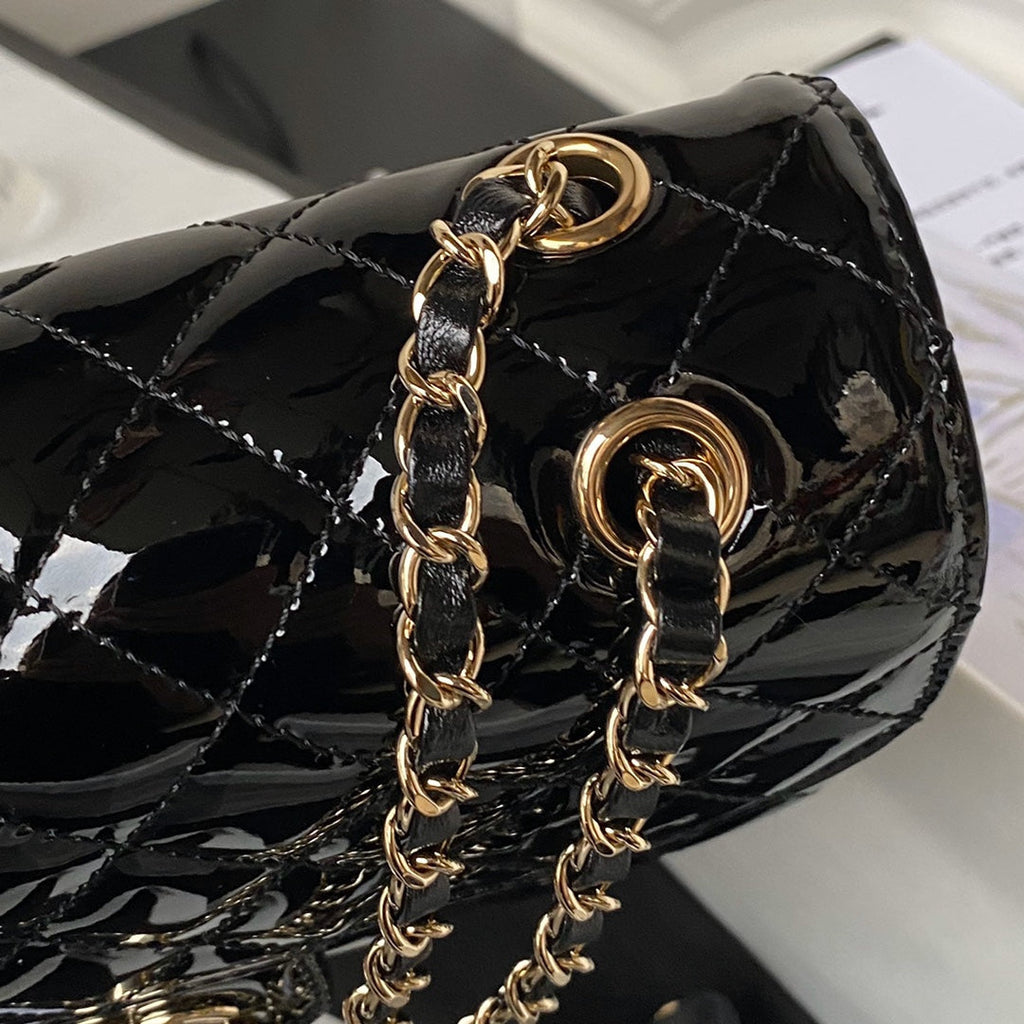 Chanel Flap bag star coin purse AS4648 Mirror calfskin Black
