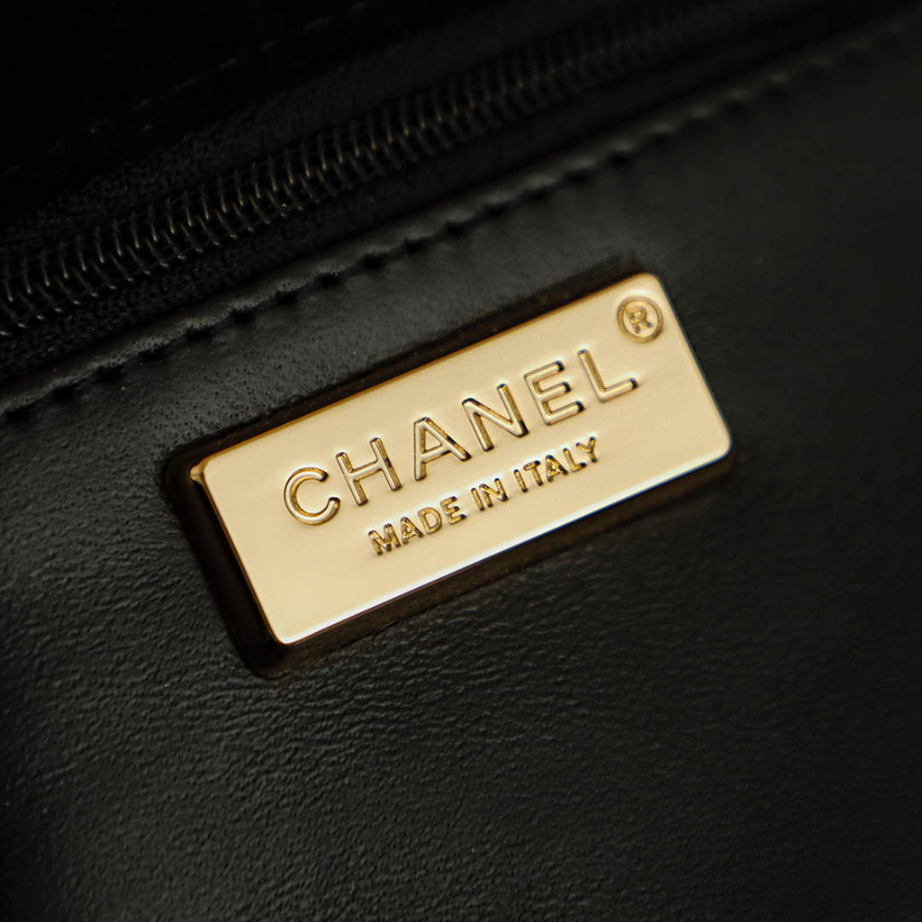 Chanel Flap bag, Suede Calfskin & Gold Metal, AS6417 Black