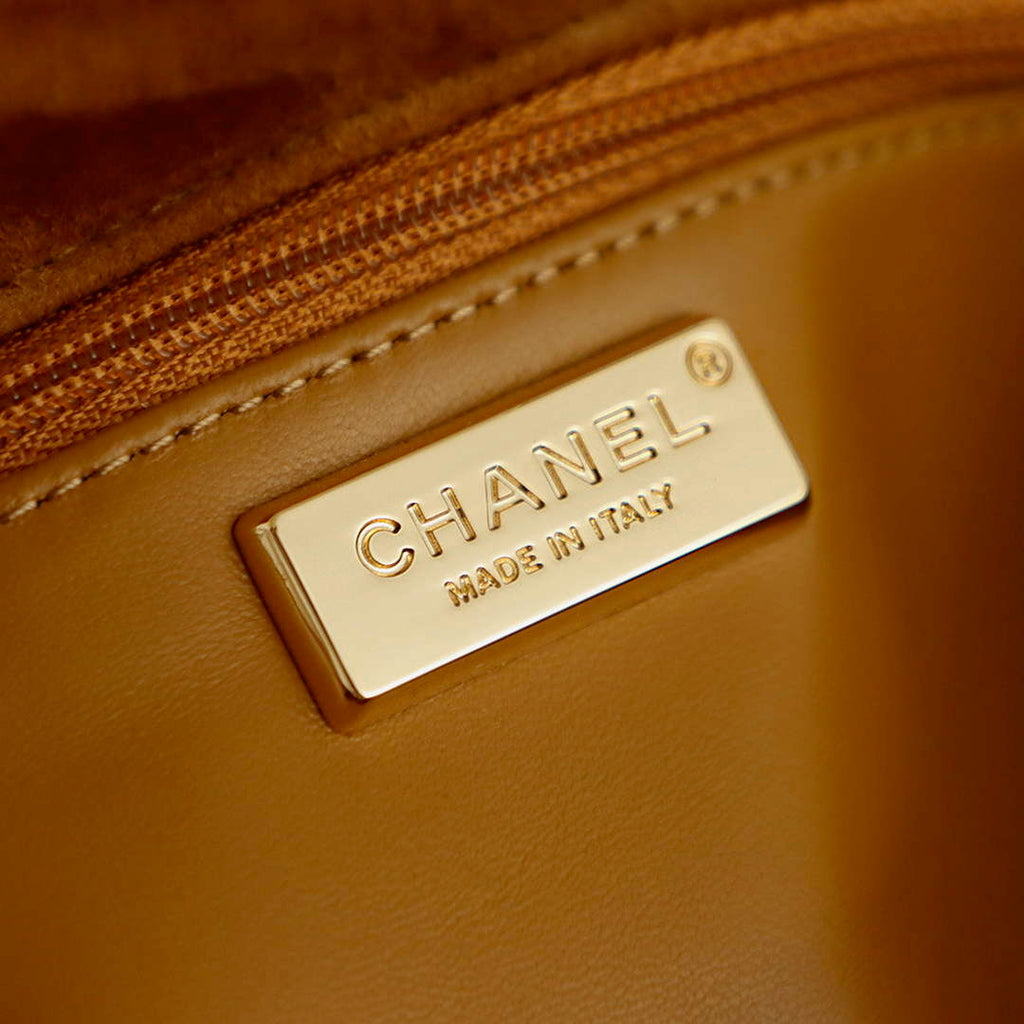 Chanel Flap bag, Suede Calfskin & Gold Metal, AS6417 Brown
