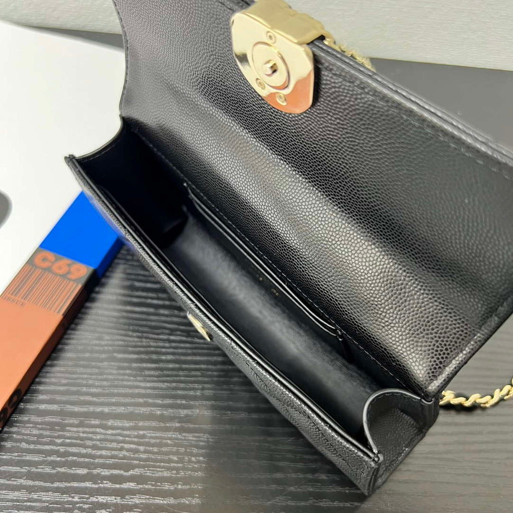 CHANEL Black Mini Flap Bag with Handle - AP3238