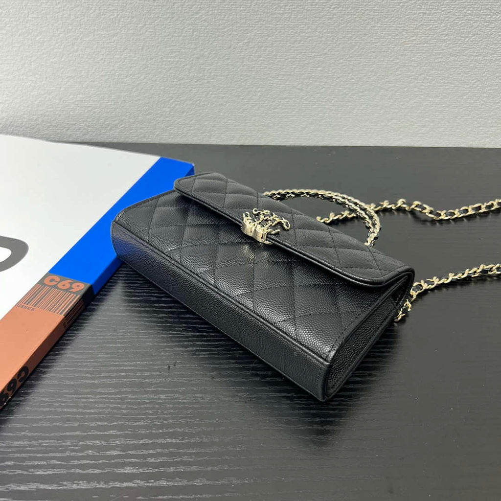 CHANEL Black Mini Flap Bag with Handle - AP3238