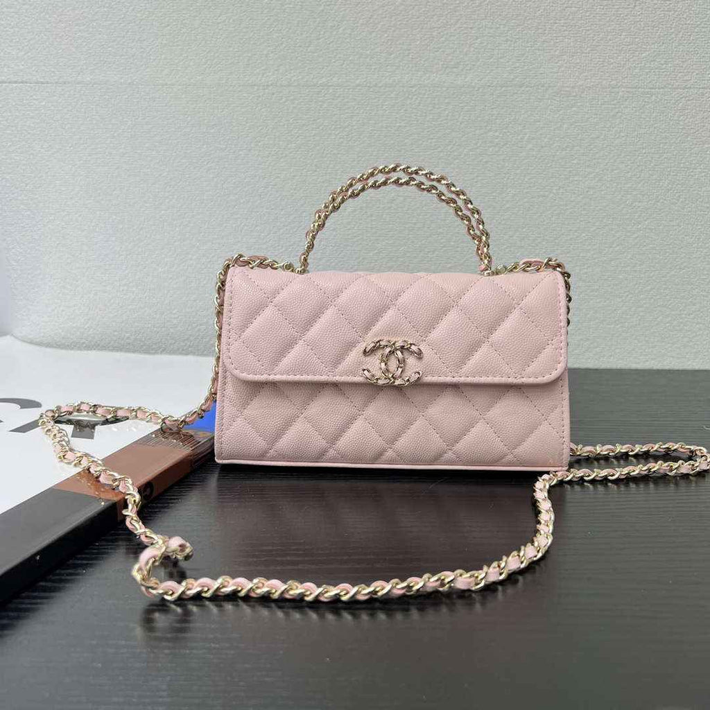 CHANEL Pink Mini Flap Bag with Handle - AP3238