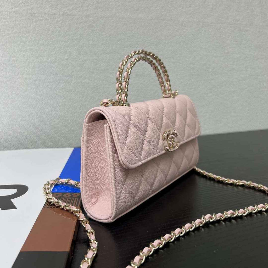 CHANEL Pink Mini Flap Bag with Handle - AP3238
