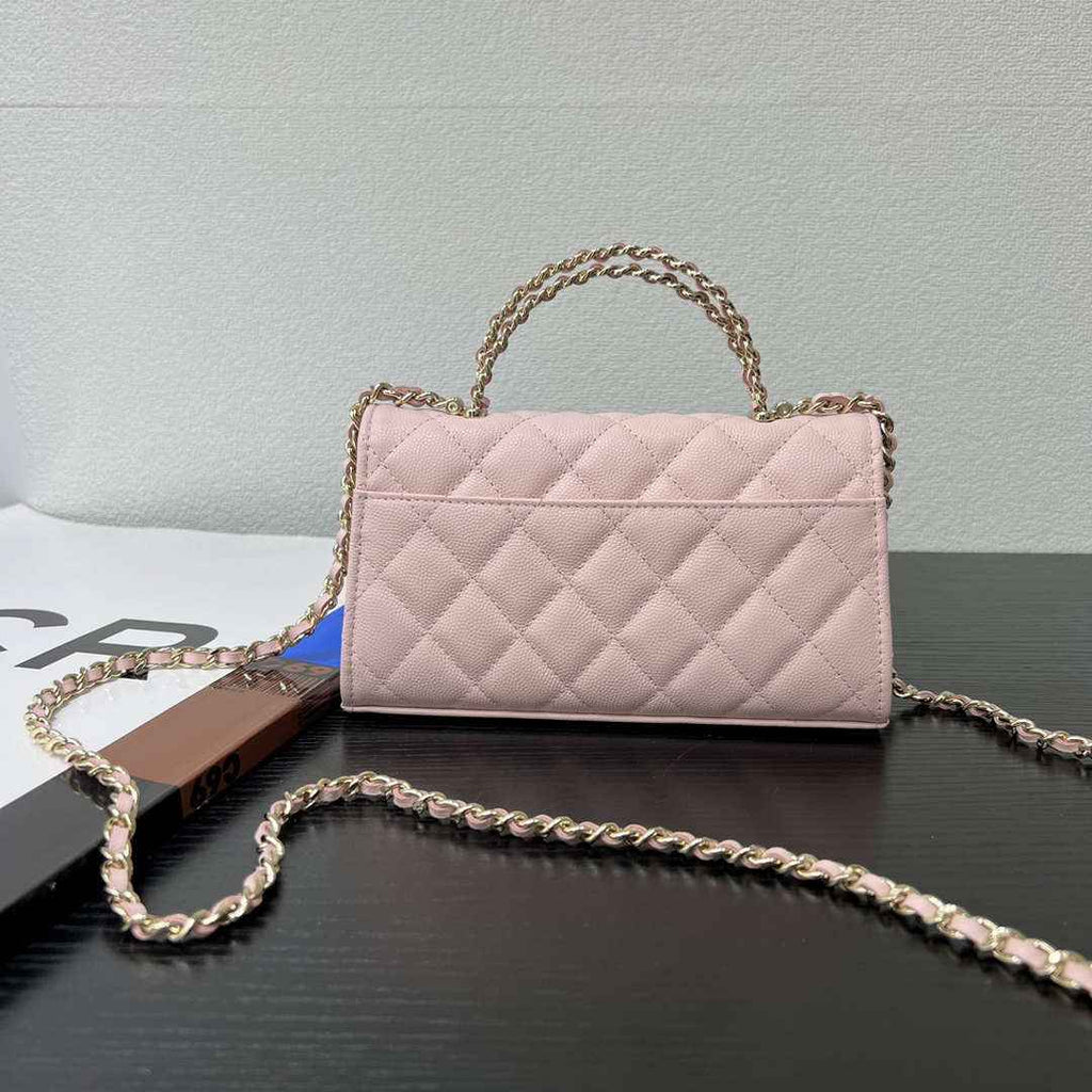 CHANEL Pink Mini Flap Bag with Handle - AP3238