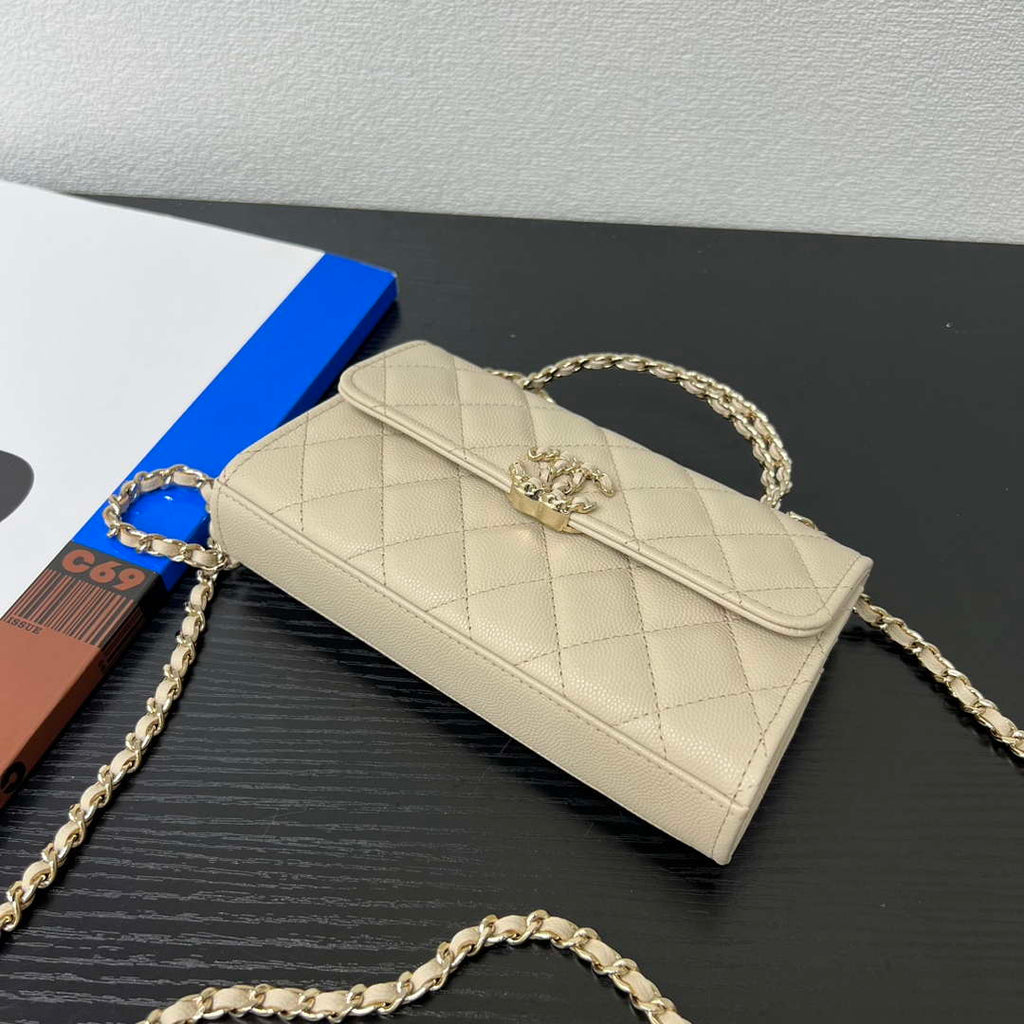 CHANEL Apricot Mini Flap Bag with Handle - AP3238