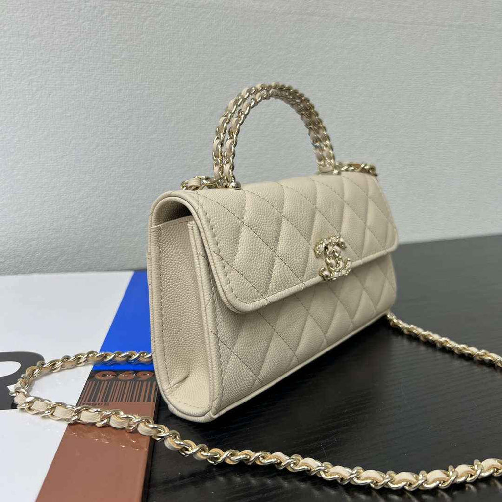CHANEL Apricot Mini Flap Bag with Handle - AP3238