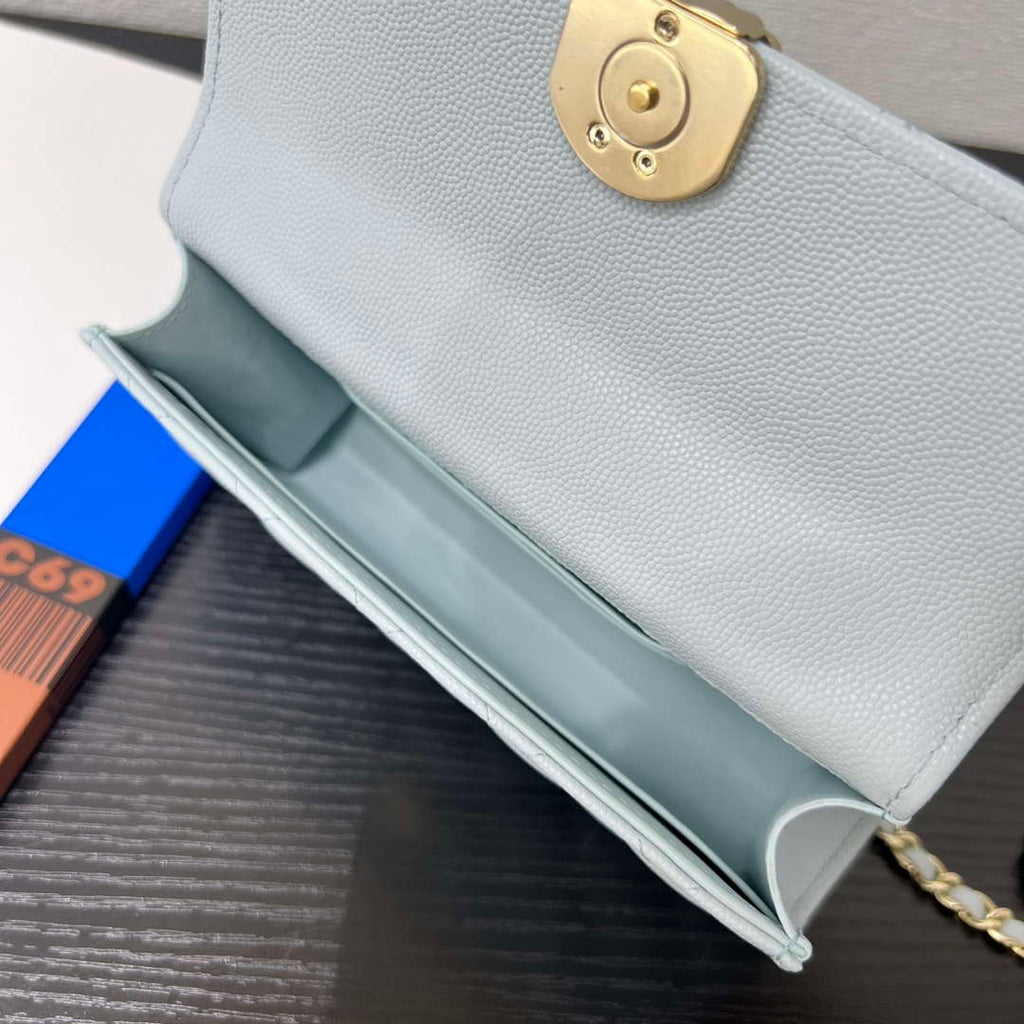 CHANEL Blue Mini Flap Bag with Handle - AP3238