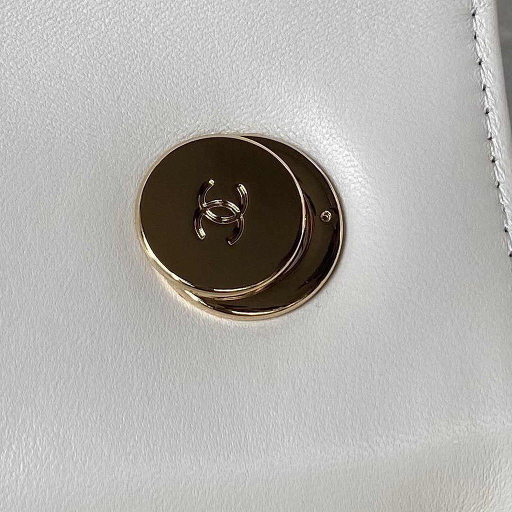 Chanel Flap bag with top handle A92236 Beige Lambskin