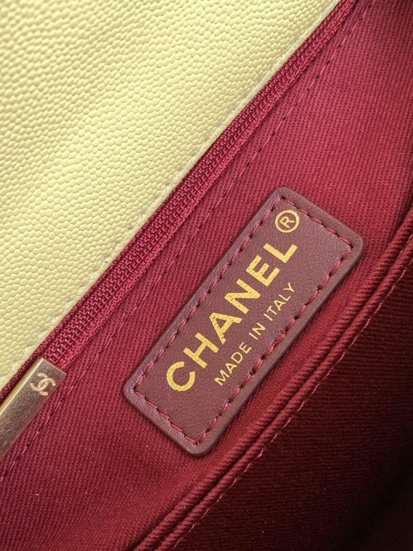 Chanel Flap bag with top handle A92990, Yellow Red calfskin