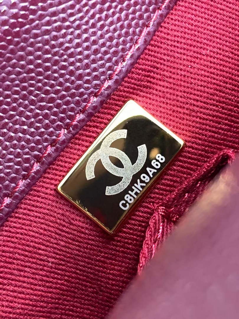 Chanel Flap bag with top handle A92990, Wine Red calfskin