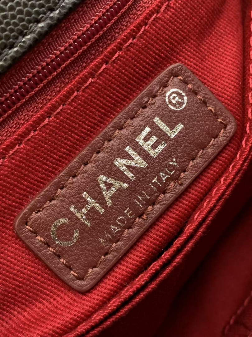 Chanel Flap bag with top handle A92990, Black Grained calfskin
