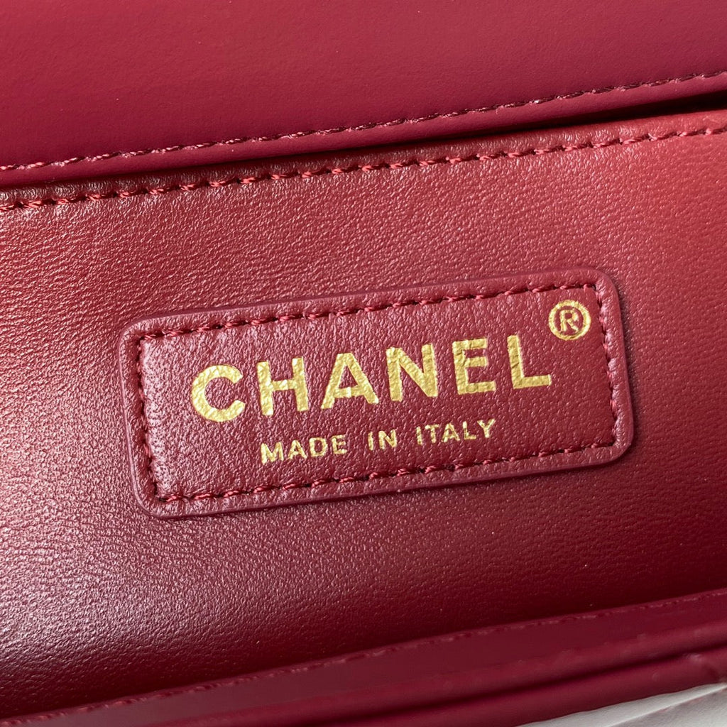 Chanel Flap bag with top handle AS2615 Lambskin Red