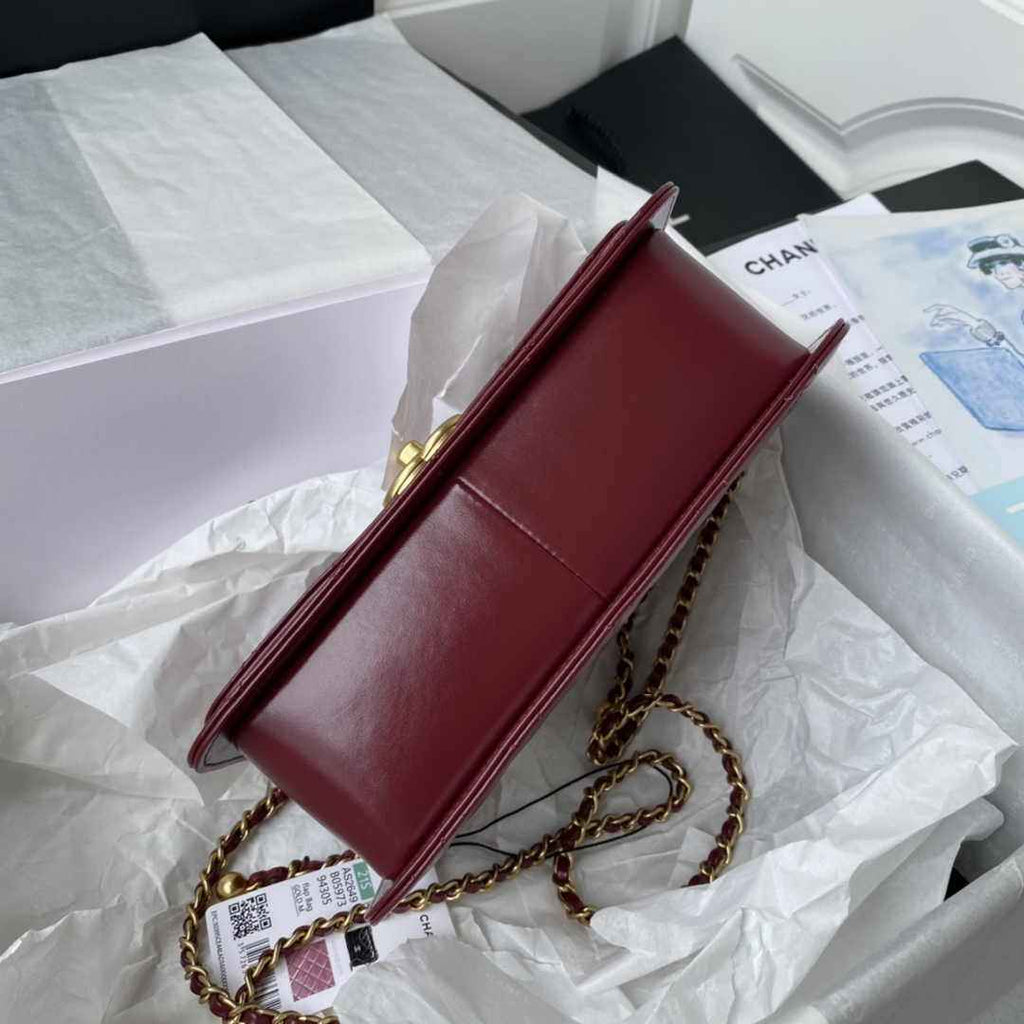 Chanel Flap bag with top handle AS2649 Lambskin Red