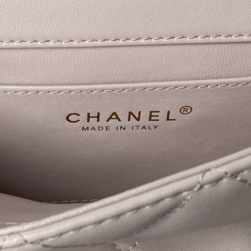 Chanel flap bag with top handle AS4848 Light Pink Lambskin