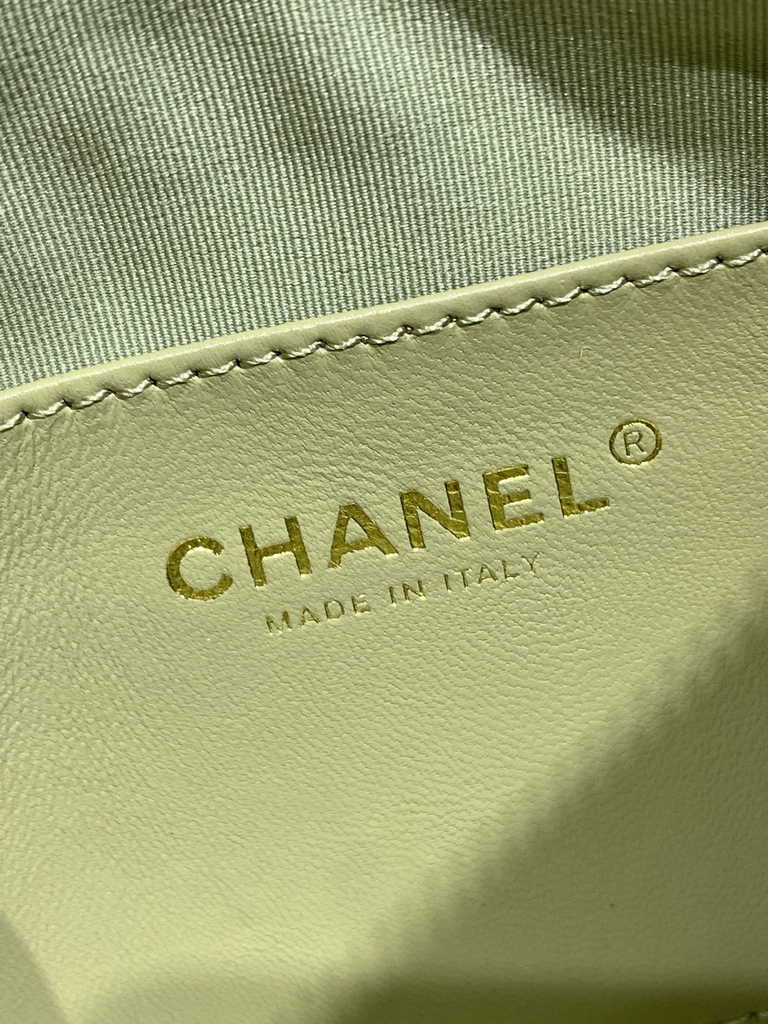 Chanel Hobo handbag Lambskin gold-tone metal green AS4220