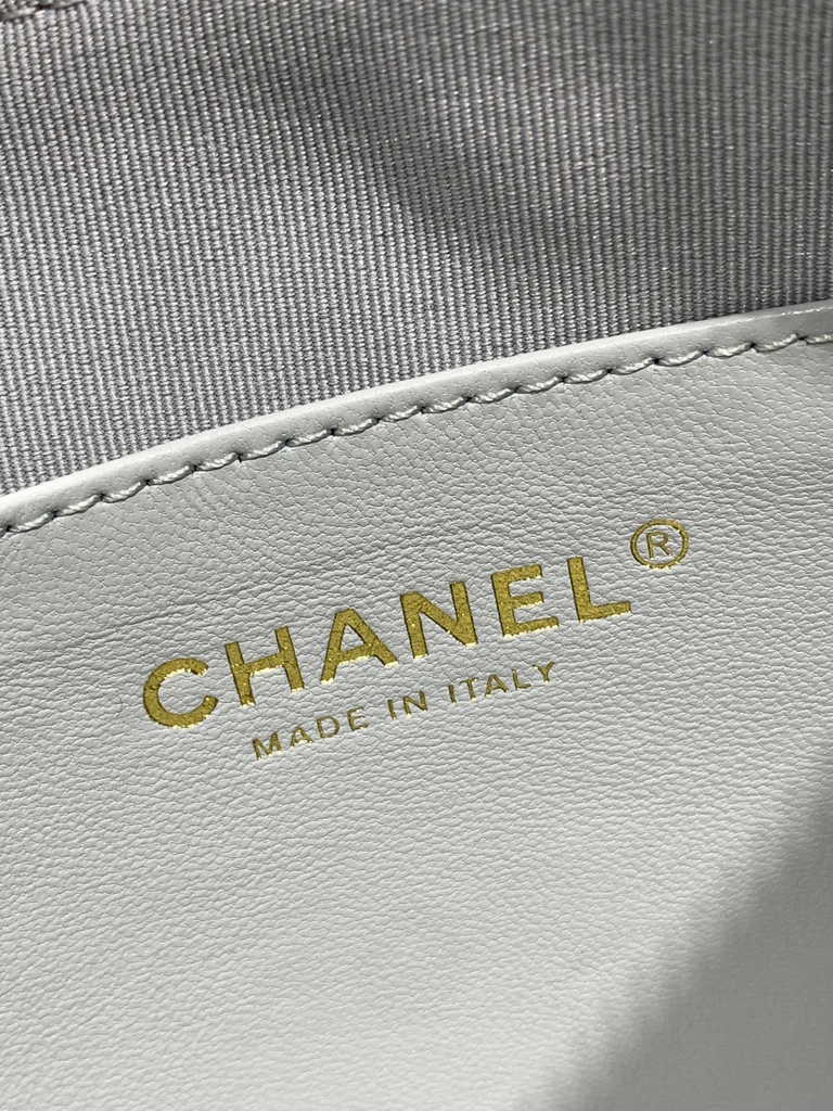 Chanel Hobo handbag Lambskin gold-tone metal light blue AS4220