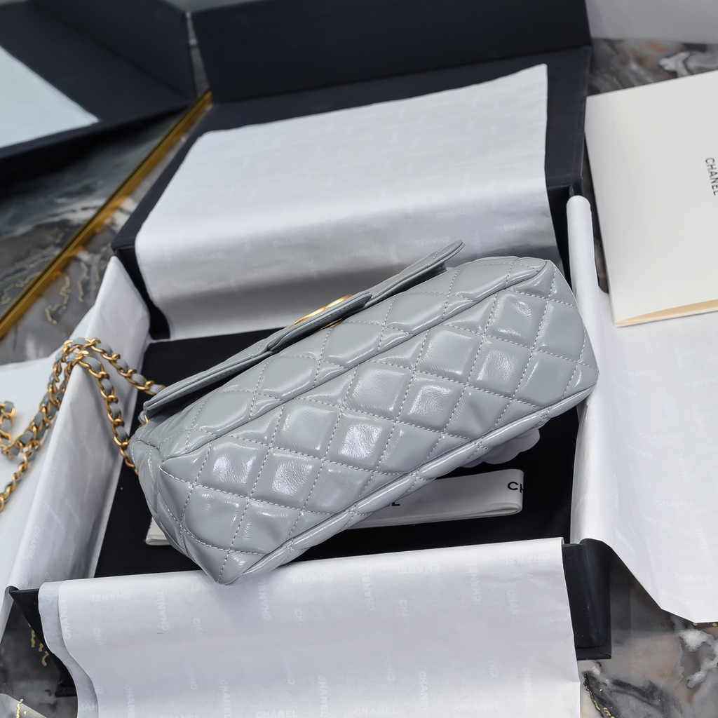 Chanel hobo handbag as4322, Lambskin gray