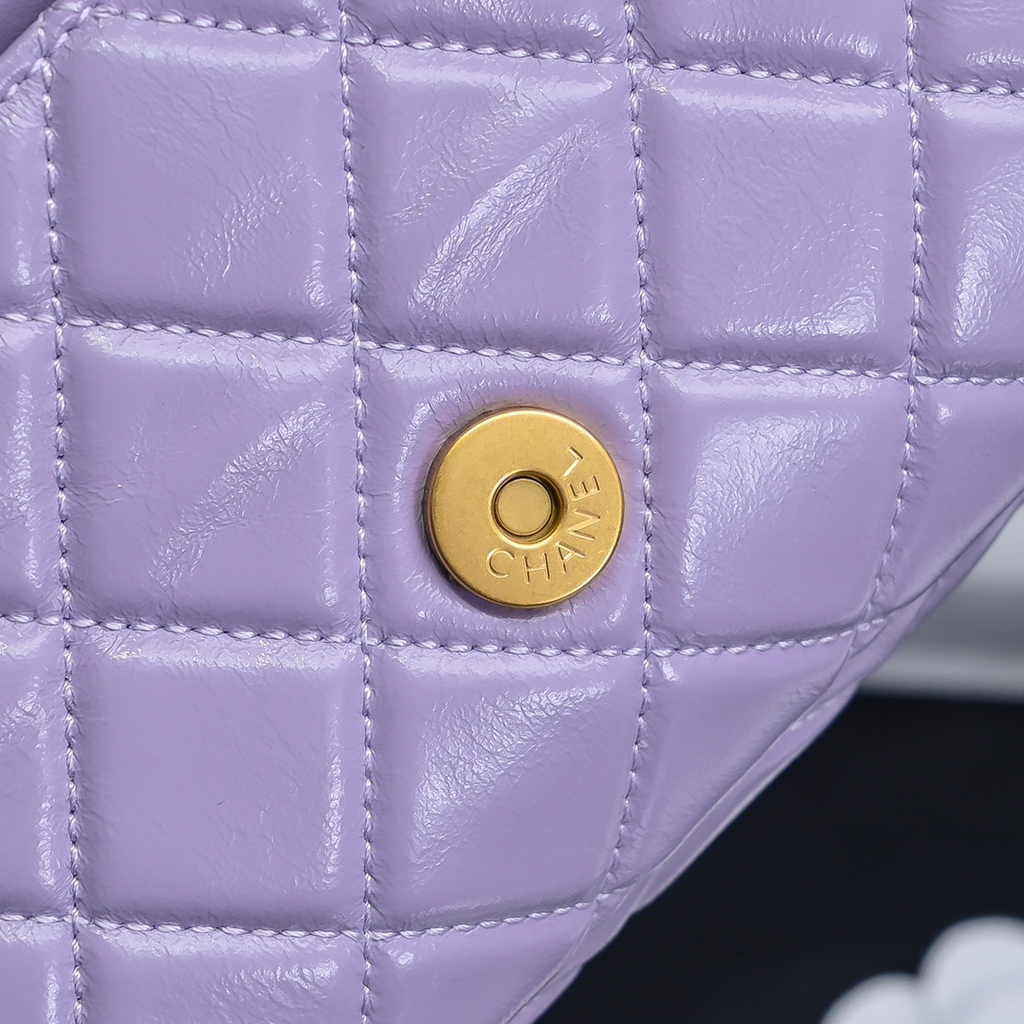 Chanel hobo handbag as4322, Lambskin purple