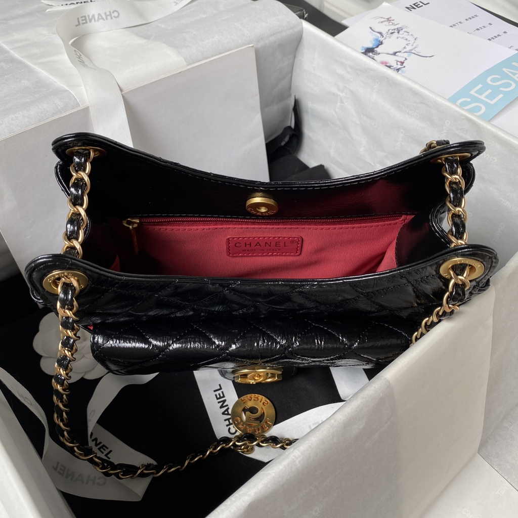 Chanel hobo handbag as4322, Calfskin black