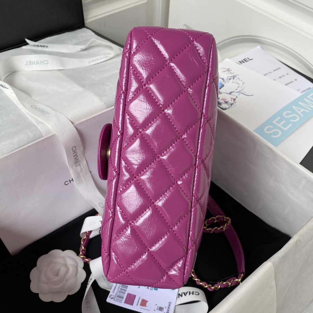 Chanel hobo handbag as4322, Calfskin purple