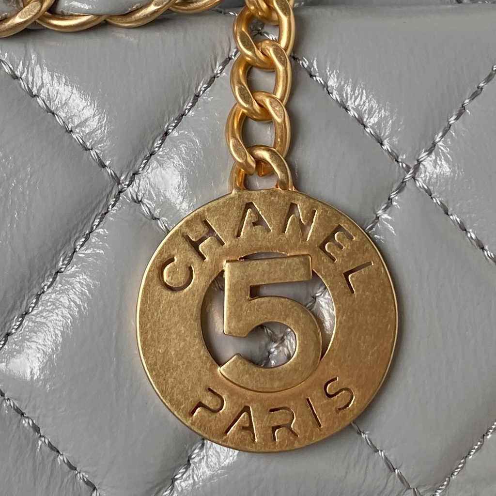 Chanel hobo handbag as4322, Calfskin gray