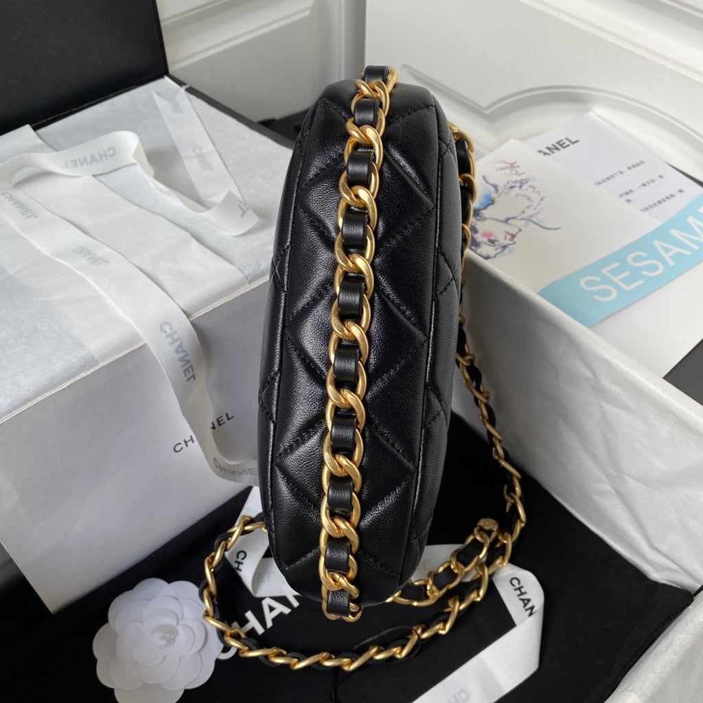 Chanel Hobo HandBag AS4443 Shiny Lambskin Black