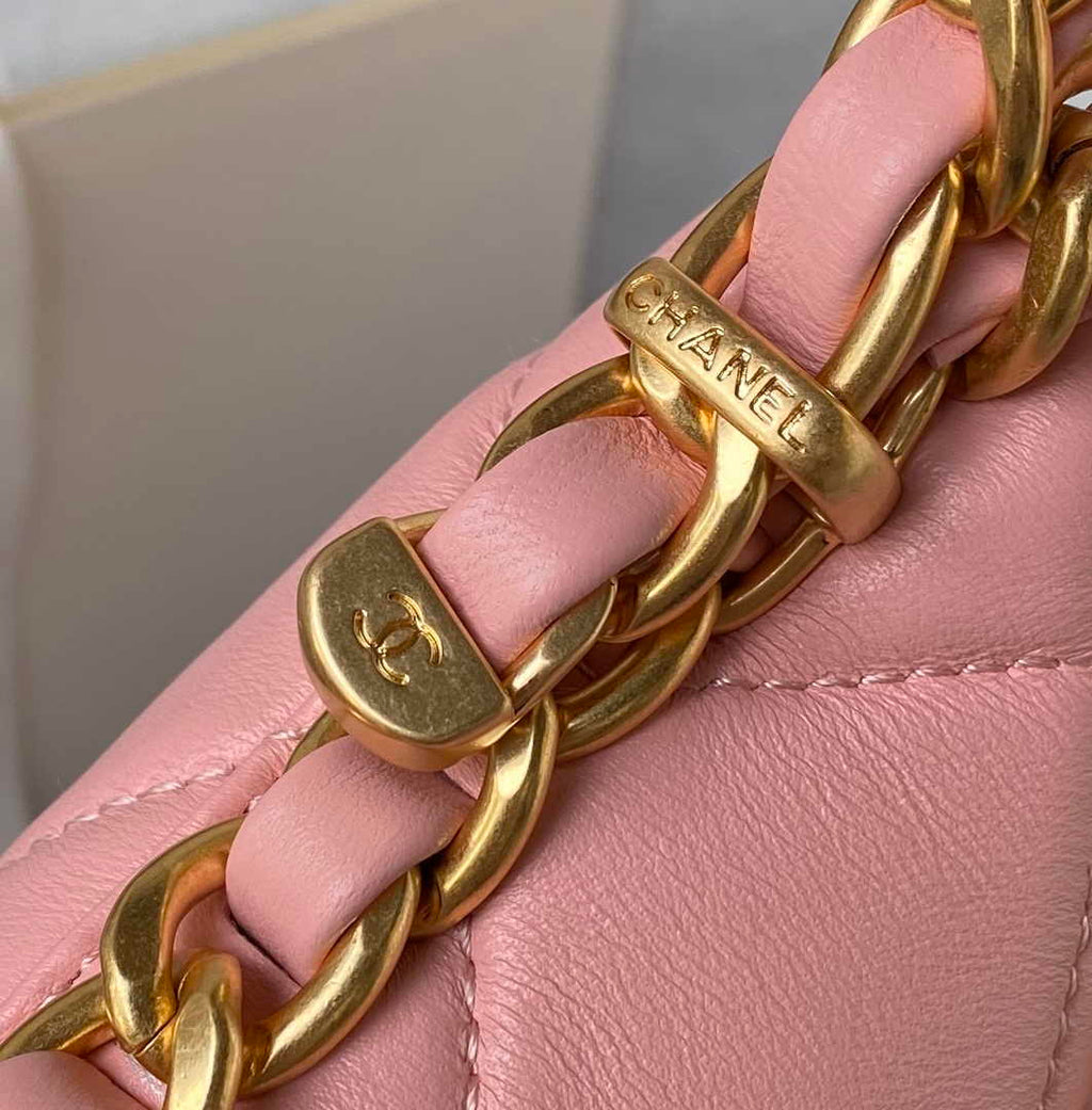 Chanel Hobo HandBag AS4443 Shiny Lambskin Pink