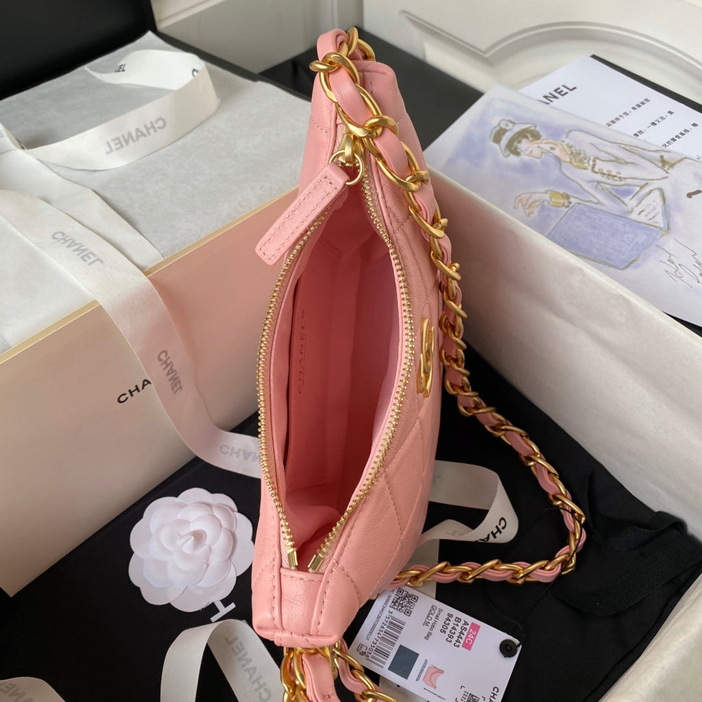 Chanel Hobo HandBag AS4443 Shiny Lambskin Pink