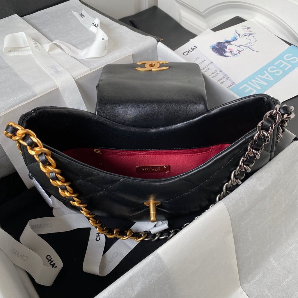 Chanel Hobo HandBag AS4638 Lambskin Black