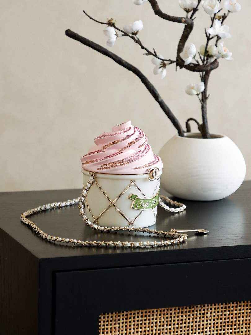 Chanel Ice Cream Minaudiere Plexi Strass, AS6019 pink