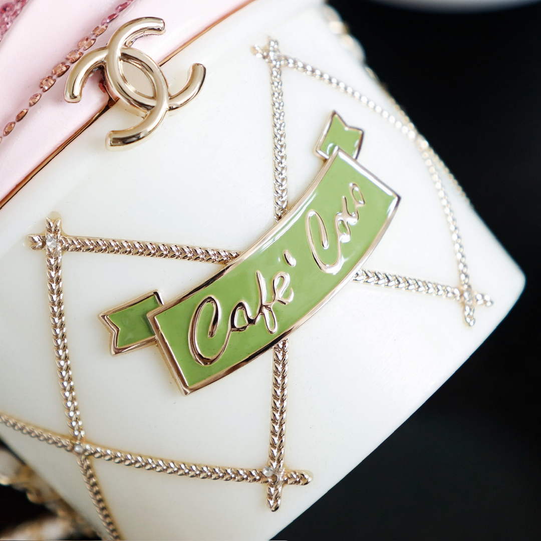 Chanel Ice Cream Minaudiere Plexi Strass, AS6019 pink