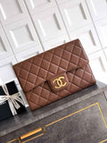 Chanel Large clutch,  Shiny crumpled calfskin, AP4944 brown
