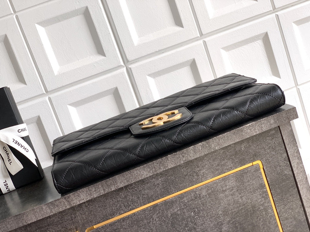 Chanel Large clutch,  Shiny crumpled calfskin, AP4944 black