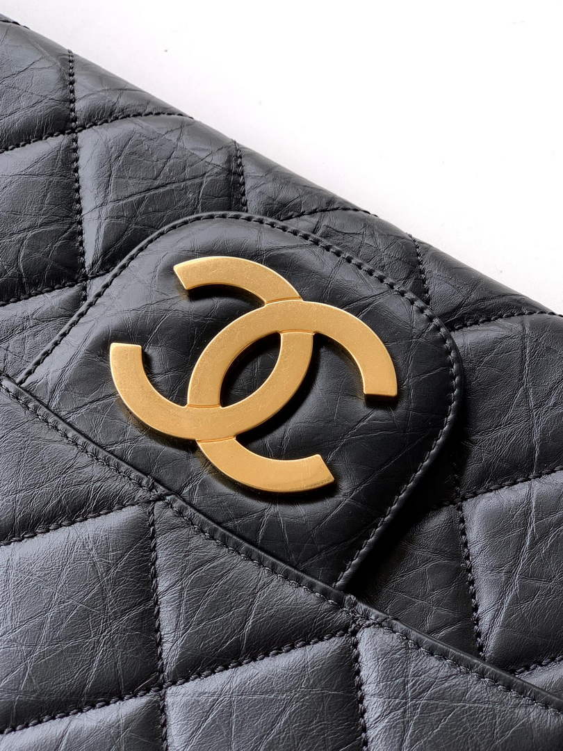 Chanel Large clutch,  Shiny crumpled calfskin, AP4944 black