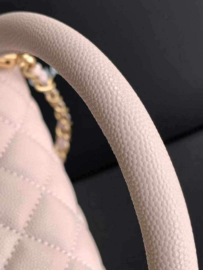 Chanel Large Flap bag with top handle A92991, Pink calfskin