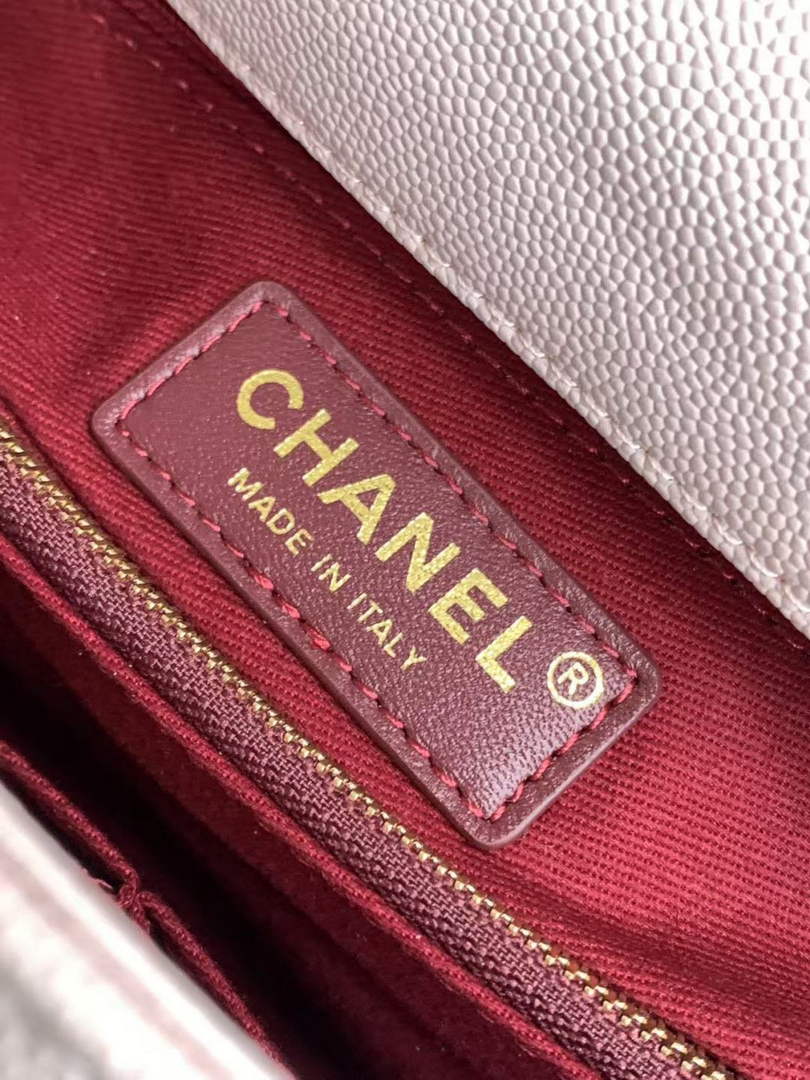 Chanel Large Flap bag with top handle A92991, Pink calfskin