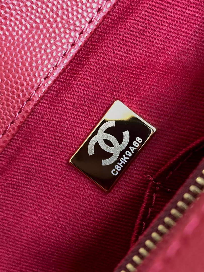 Chanel Large Flap bag with top handle A92991, Red calfskin Gold