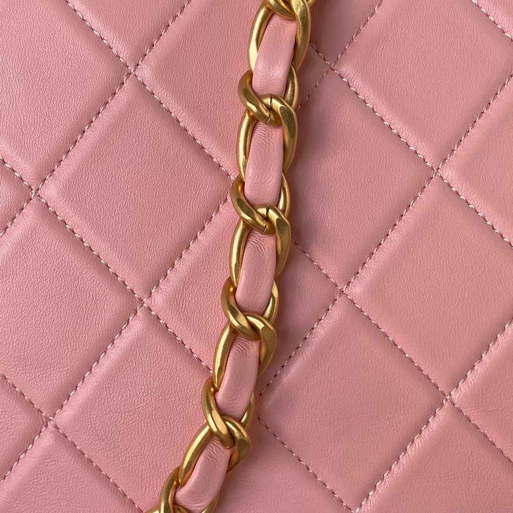 Chanel Large Hobo Bag AS4450 Shiny Lambskin Pink