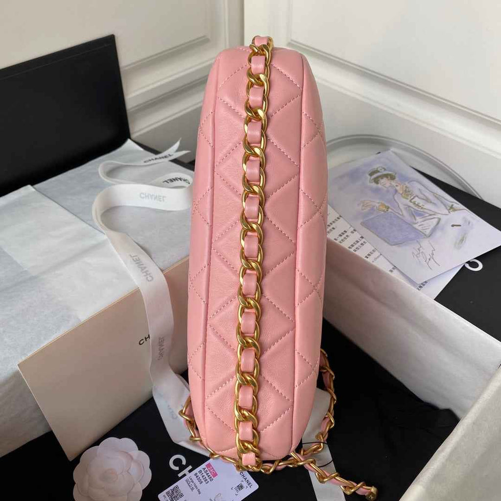Chanel Large Hobo Bag AS4450 Shiny Lambskin Pink