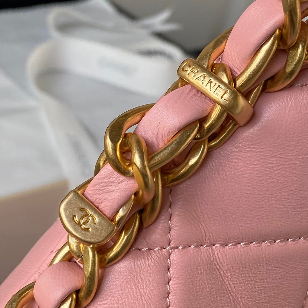 Chanel Large Hobo Bag AS4450 Shiny Lambskin Pink