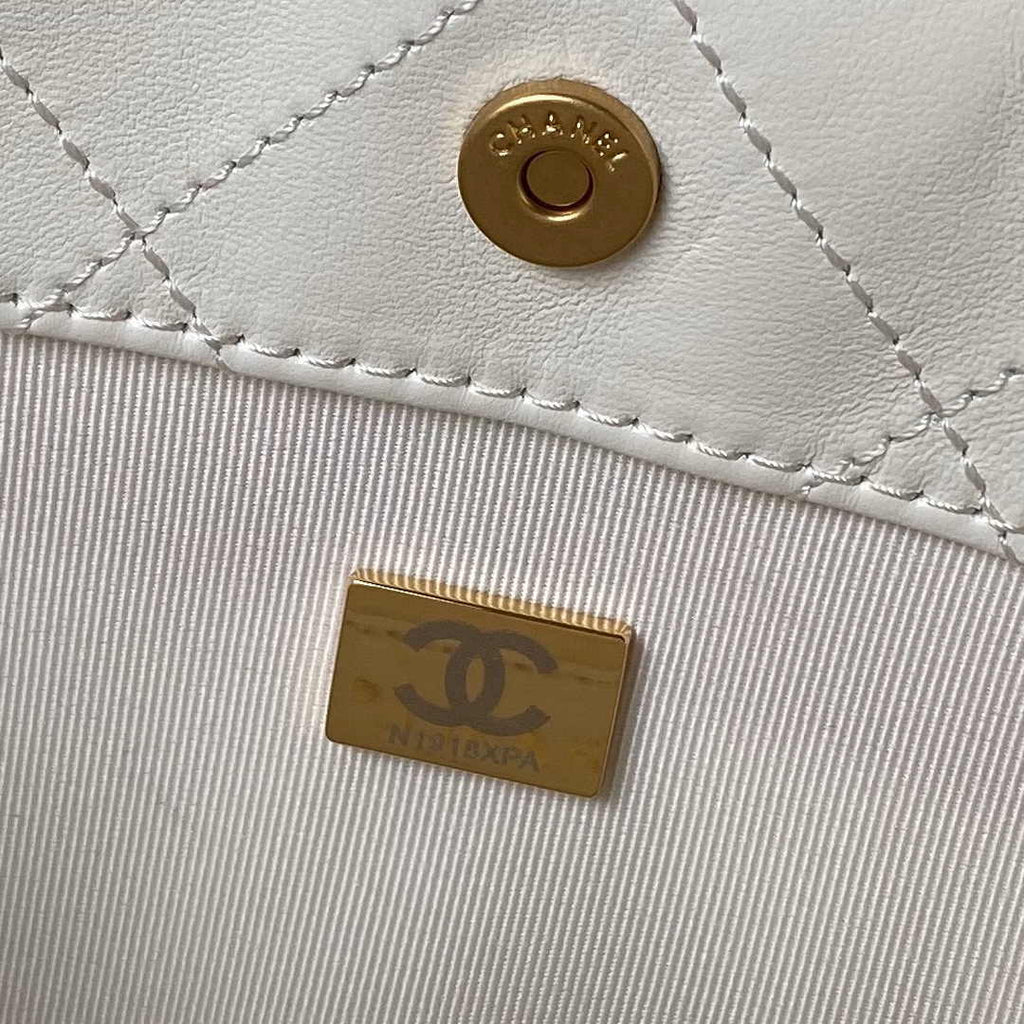Chanel Large Hobo Bag AS4450 Shiny Lambskin White