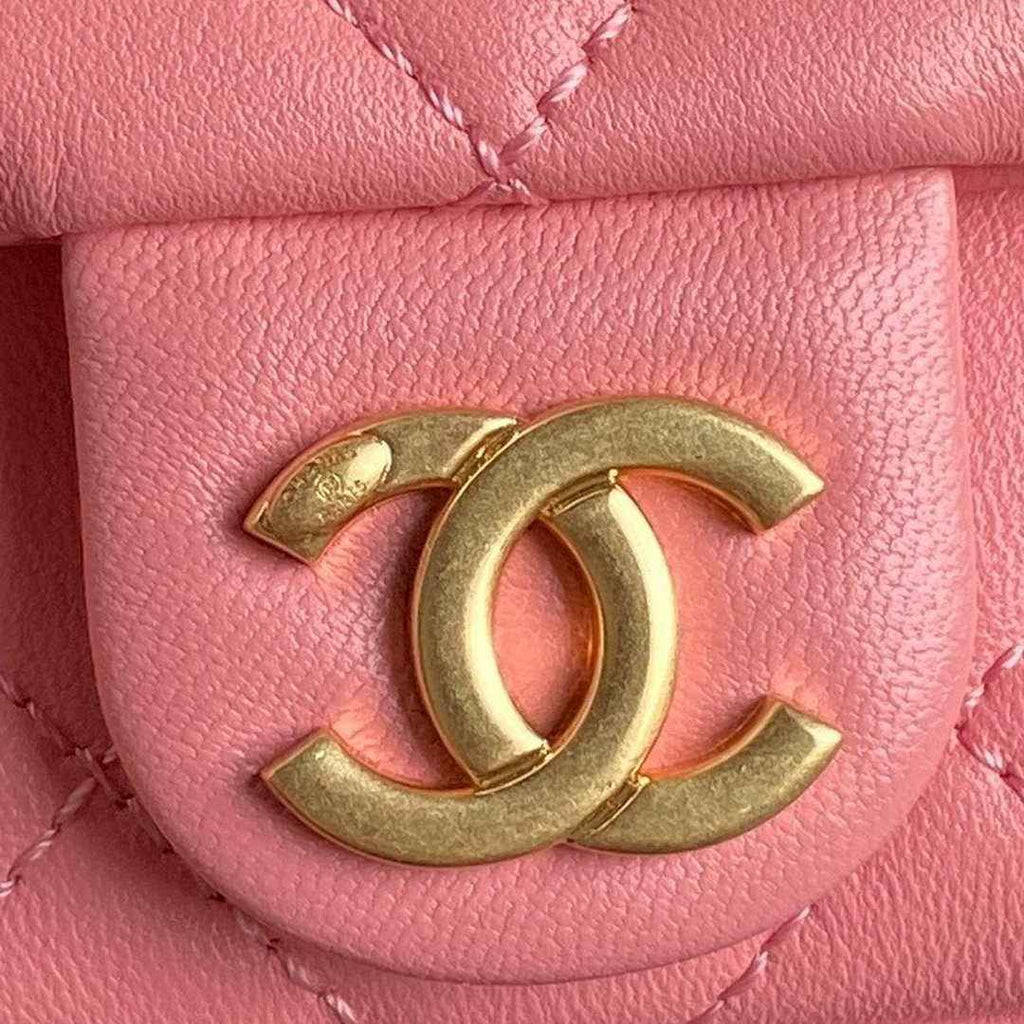 Chanel large hobo bag, Shiny lambskin AS5339 pink