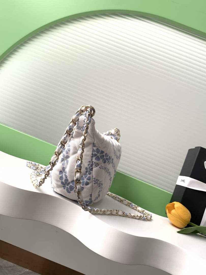 Chanel Large Hobo Bag - Light Blue Printed Denim AS5431 - Default Title - View 3