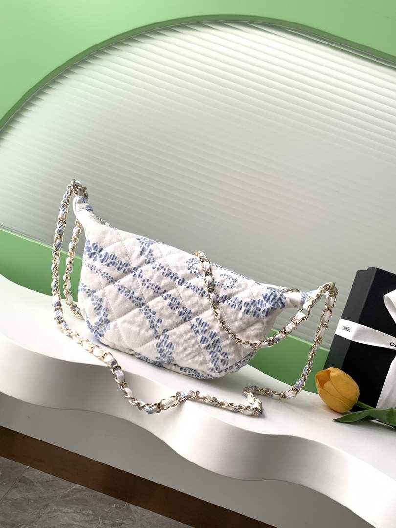 Chanel Large Hobo Bag - Light Blue Printed Denim AS5431 - Default Title - View 2