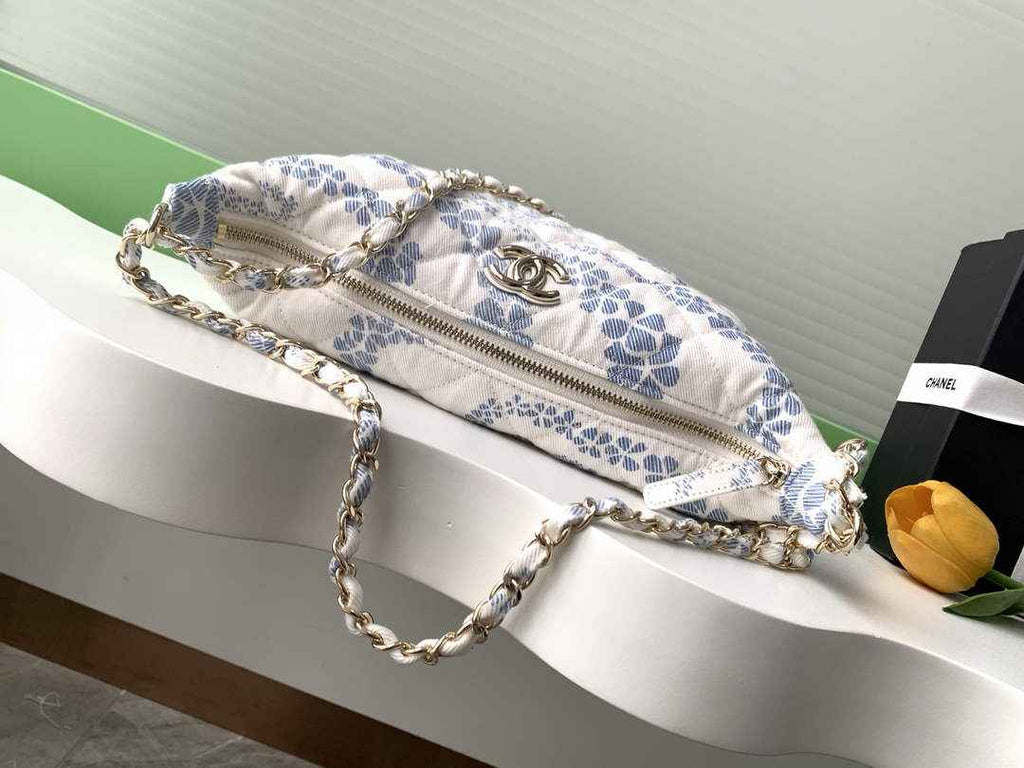 Chanel Large Hobo Bag - Light Blue Printed Denim AS5431 - Default Title - View 5