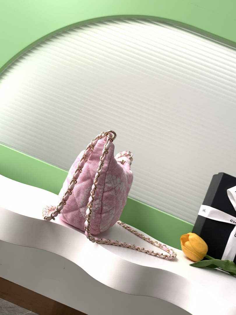 Chanel Large Hobo Bag - Light Pink Printed Denim AS5431 - Default Title - View 2