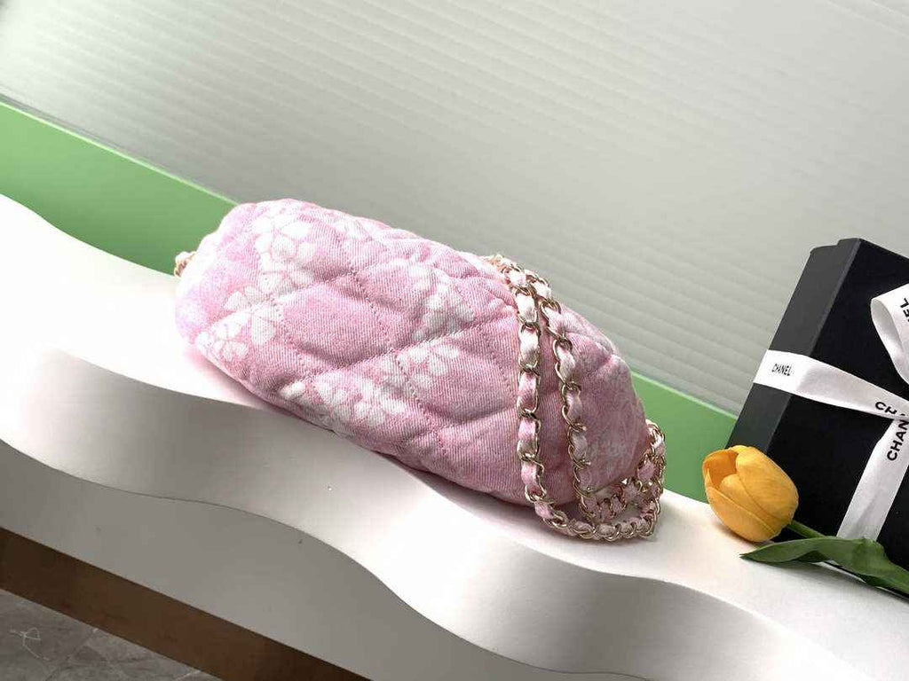 Chanel Large Hobo Bag - Light Pink Printed Denim AS5431 - Default Title - View 4
