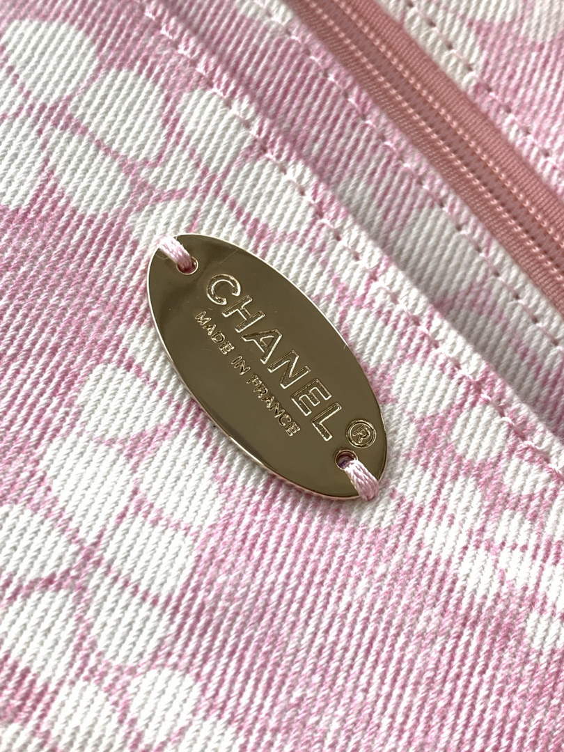 Chanel Large Hobo Bag - Light Pink Printed Denim AS5431 - Default Title - View 9