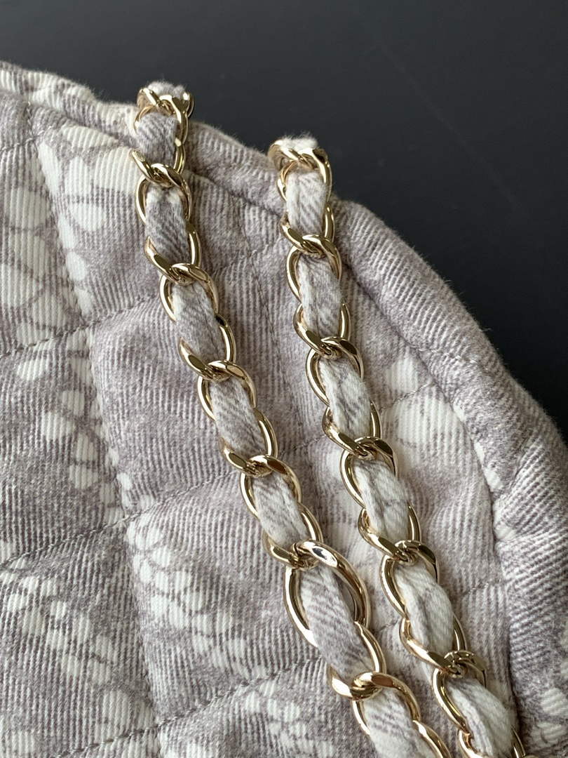 Chanel Large Hobo Bag - Light Gray Printed Denim AS5431 - Default Title - View 6