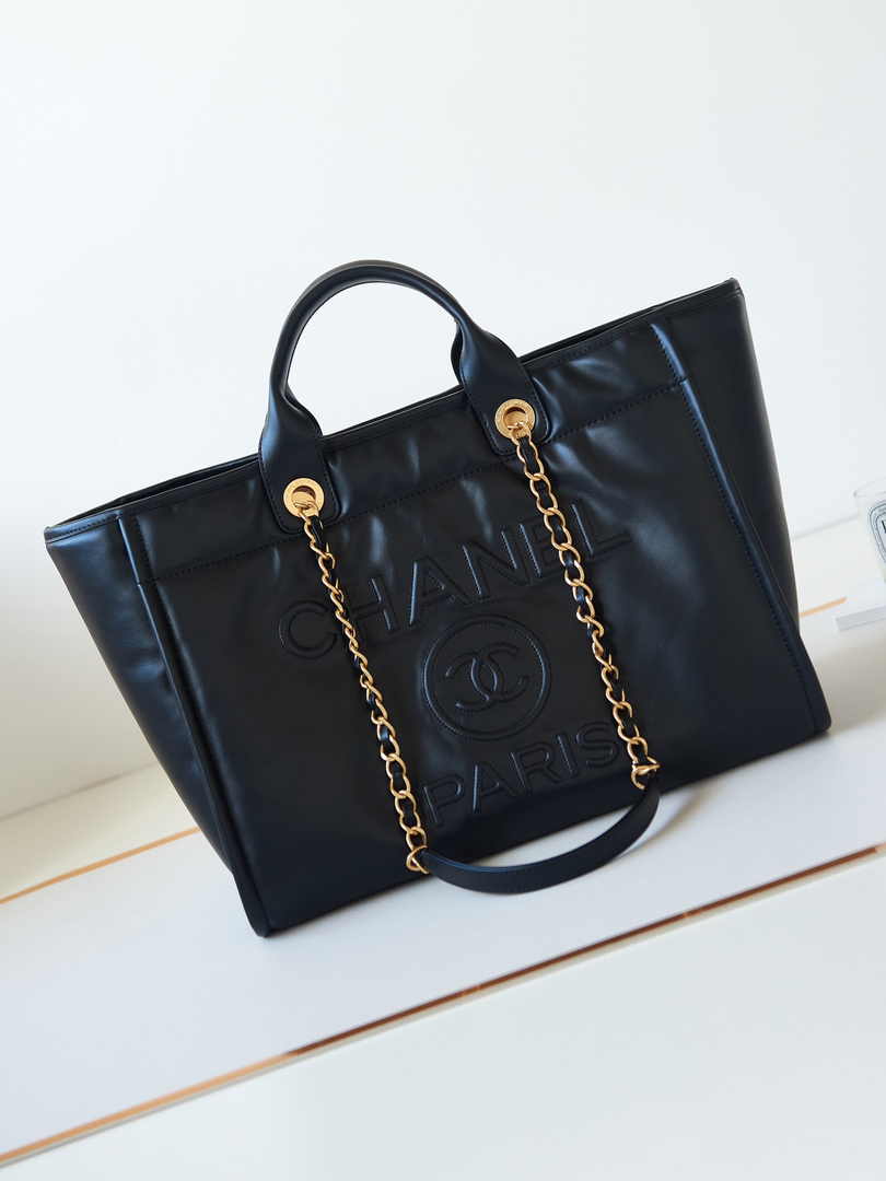 Chanel Large Shopping Bag A66941 Calfskin Black